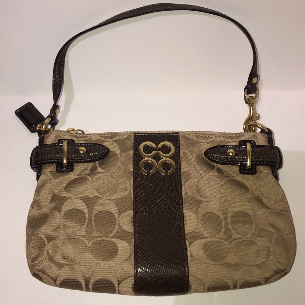 Coach tan and brown small bag